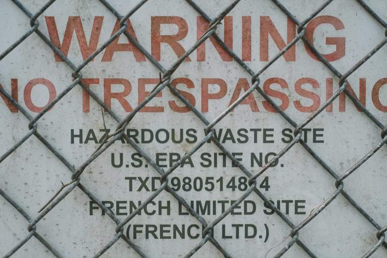 Warning signs at the French Limited Superfund site.