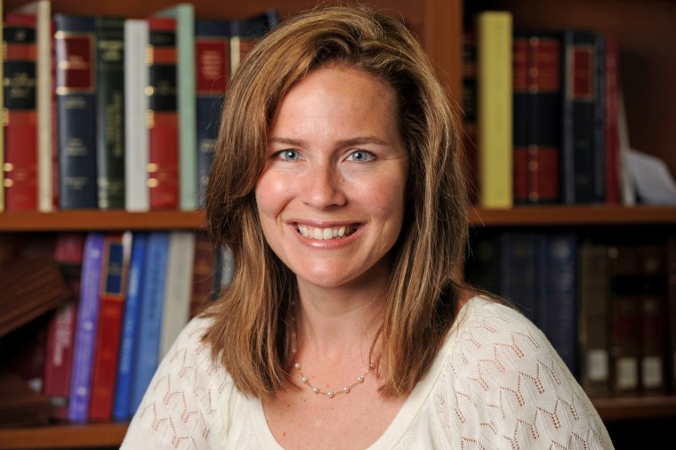 FILE PHOTO: Judge Amy Coney Barrett poses in an undated photograph obtained from Notre Dame University