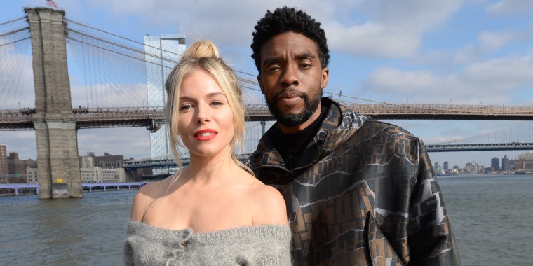 Chadwick Boseman And The Cast of "21 Bridges" In NYC