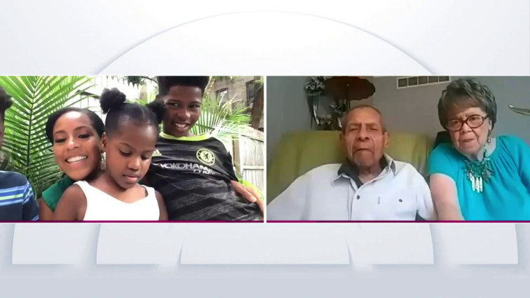 Sheinelle and her kids video chatted with her grandparents for the first time during the pandemic.