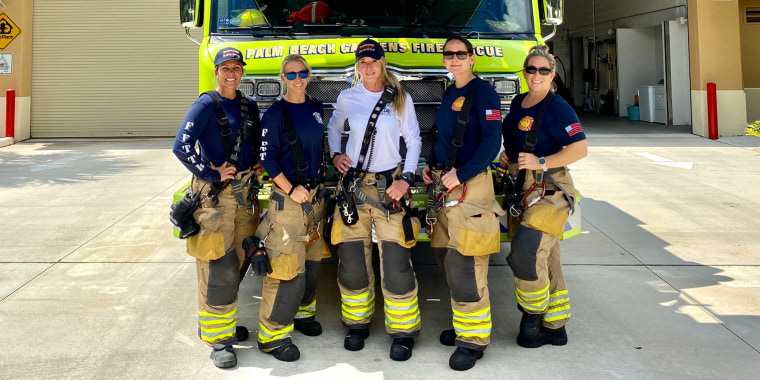 The women say that when they arrived at various calls during their shift, people were eager to high-five them and show support.