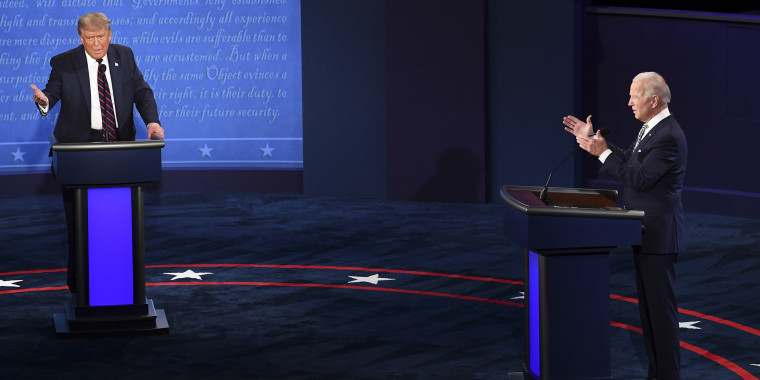 First Presidential Debate Between Donald Trump And Democratic Candidate Joe Biden