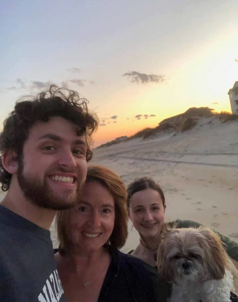 Pennsylvania mom Christine Burke with her teenage kids, Joe, 17 and Genevieve, 15.