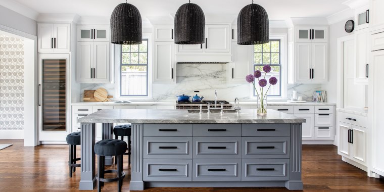 Adding a pop of color, even if it's just on an island, can give your kitchen some personality.