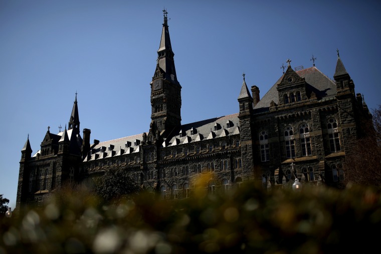 Image: The campus at Georgetown University in Washington, DC, on March 12, 2019.