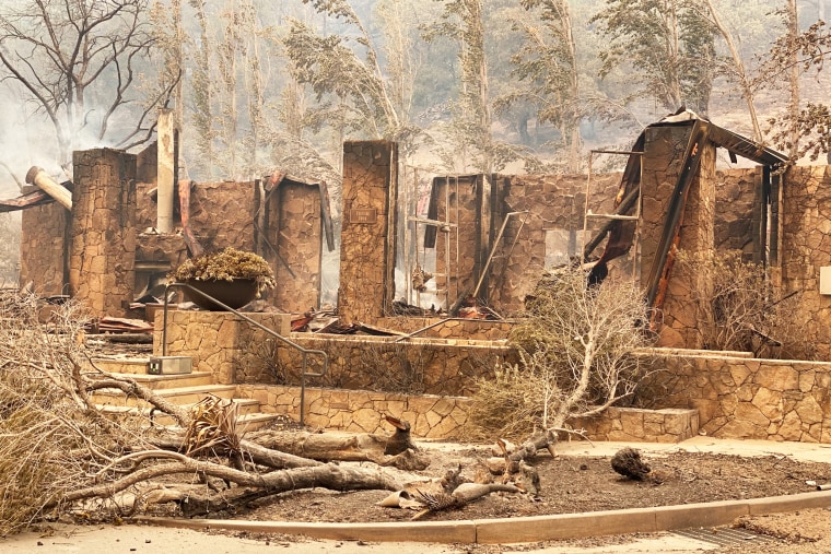 The burned remains of Calistoga Ranch in Napa Valley, Calif., on Sept. 28, 2020.