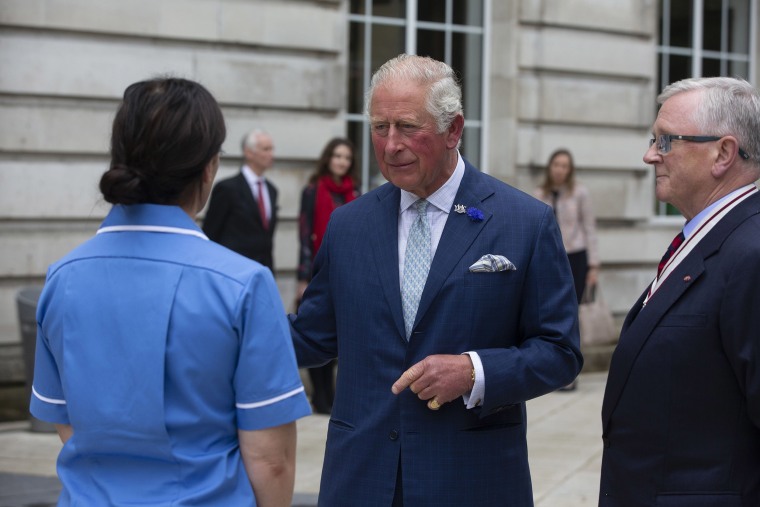 Image: Prince Charles thanks nurses and midwives who transitioned early from their training to respond to the Covid-19 pandemic in Belfast, Northern Ireland.