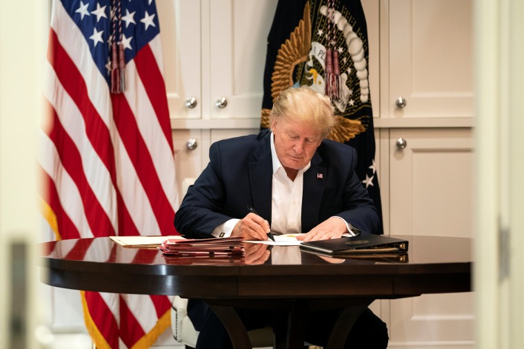 Image: U.S. President Donald Trump works in the Presidential Suite while receiving treatment after testing positive for the coronavirus disease (COVID-19) at Walter Reed National Military Medical Center in Bethesda, Maryland