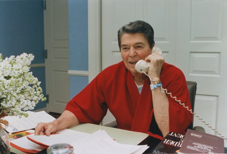 Ronald Reagan Talking on Telephone