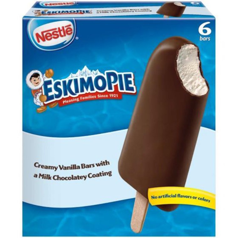The ice cream bars were created more than 100 years ago and refer to a derogatory name for the Inuit and Yupik people of Alaska.