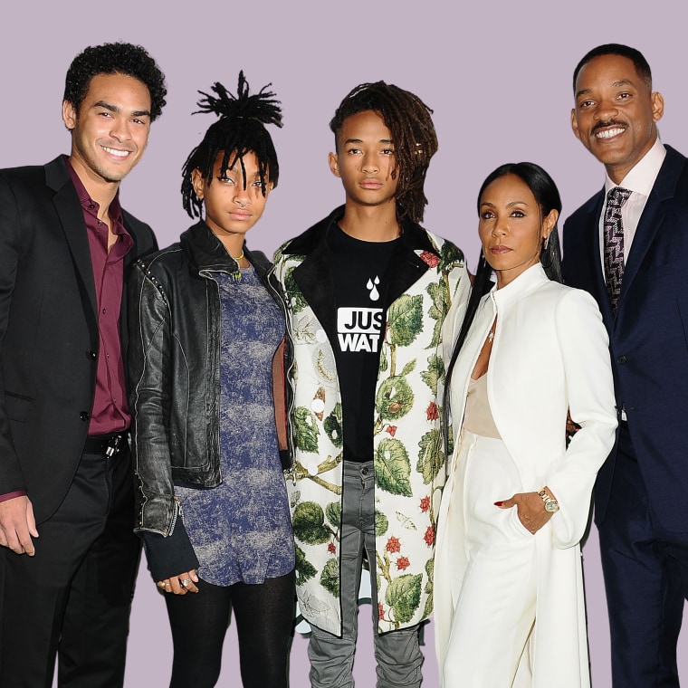 Will Smith, right, and wife Jada Pinkett Smith, second from right, with their children (L-R) Trey (with Smith's ex Sheree Zampino), Willow and Jaden.