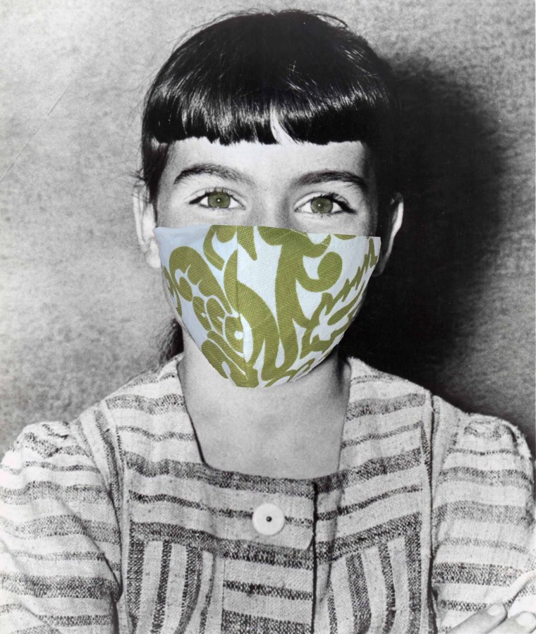 Debbie Turner, who played Marta in "The Sound of Music," used an archive photo of herself with a superimposed mask to help sell the children's size face coverings on her website.