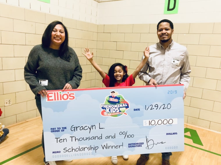 In 2019, 6-year-old Gracyn from Maryland won Ellio's Pizza scholarship contest. 