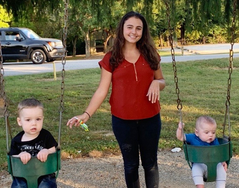 Sarah-Grace Richardson is now home after a stroke and she appreciates being able to do simple little things with her sons, Bear, 2 and Everett, 5 months old. 