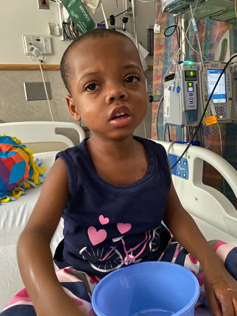 Zion Hicks, age 4, in hospital