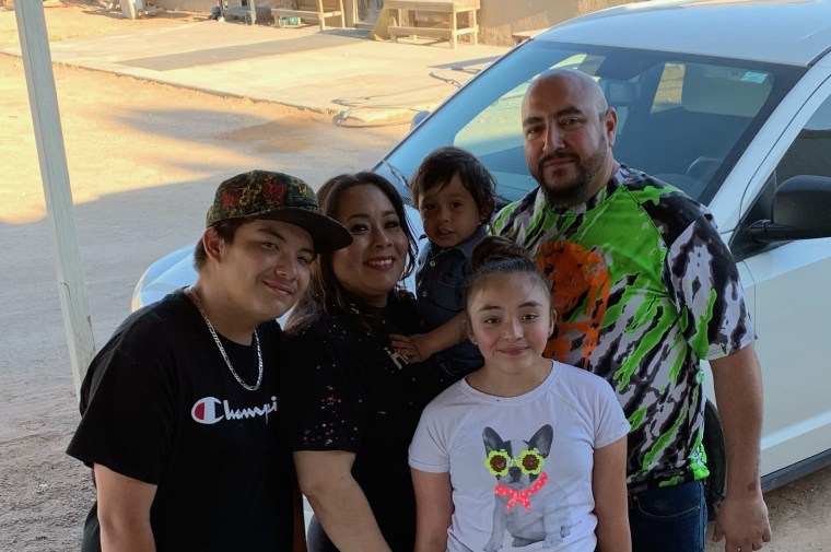 Corina Martinez with her husband, Edgar, and their three children, Darren, 15, Natalie, 13, and Caleb, 2.