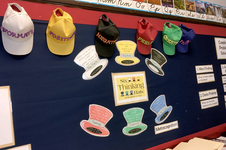 Image: Edward de Bono's six "thinking hats" are a staple in gifted education. They teach kids (and adults) to systematically look at a challenge from several different perspectives.