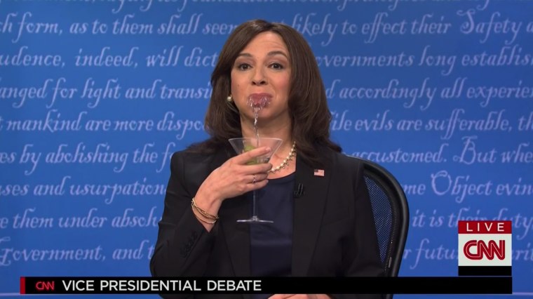 Image: Maya Rudolph as Kamala Harris in the opening of 'Saturday Night Live' on Oct. 10, 2020.