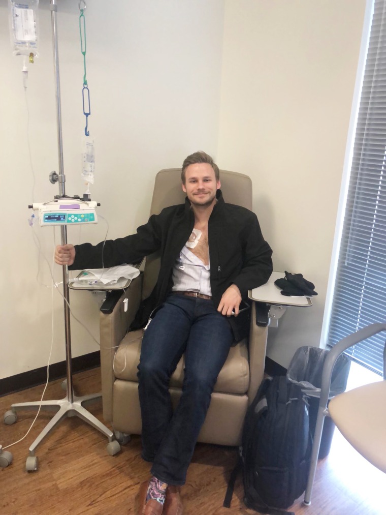 Treatment for cancer is grueling, but Evan White stays positive, appreciates life more and wants to raise awareness of the cancer for others. 
