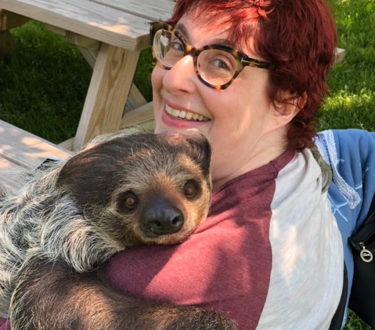 As Oliver slowed down, she used to say that the sloth was her spirit animal, her husband said. When she found out a local organization was caring for a couple of the animals, she went to visit and met Hazel the sloth.