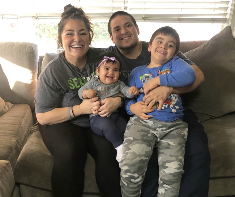 Vanessa Romero, pictured here with her family, left her job at Seattle-Tacoma International Airport in order to keep her kids and her aging mom safe from the coronavirus.