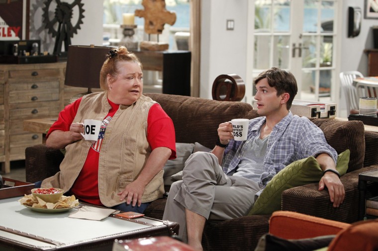Conchata Ferrell and Ashton Kutcher on "Two and a Half Men"