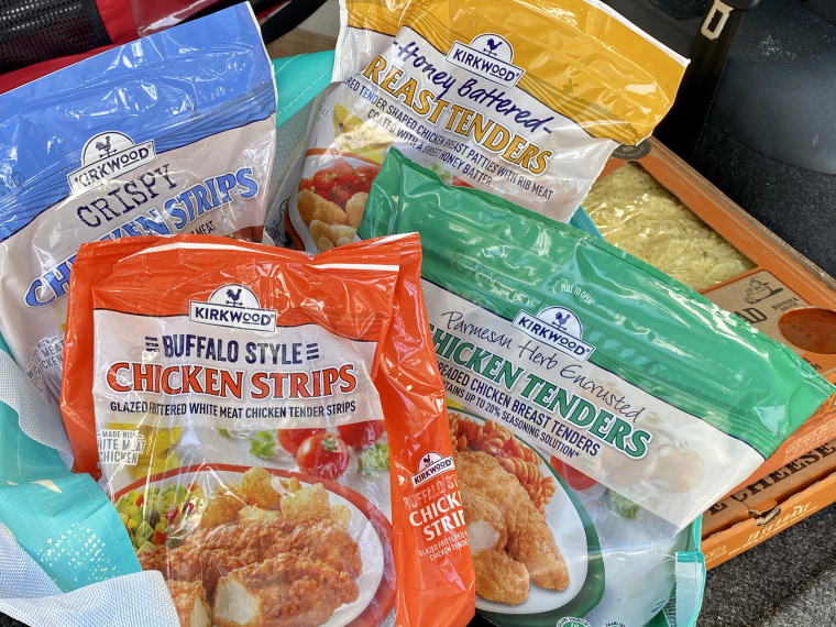 Aldi's popular frozen chicken products span the rainbow.