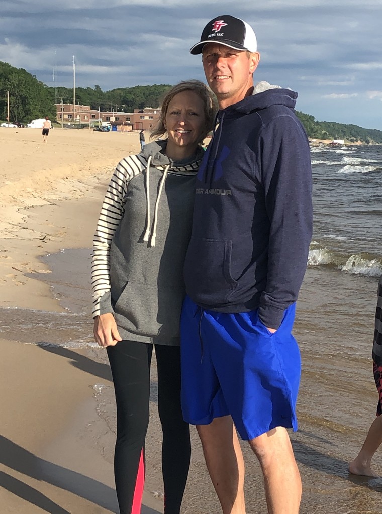 Husband, Chad, helps Heather Cramer as she grapples with metastatic breast cancer. He's her "rock" and "builds her up" when she has bad days. 