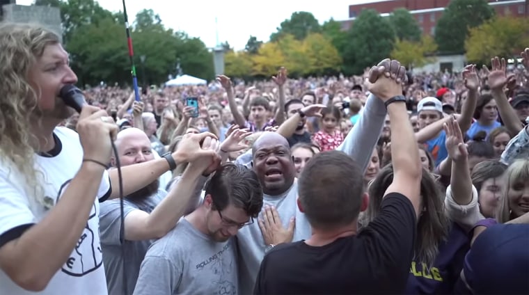 Image: Christian musician Sean Feucht brings COVID worship protest to Nashville on Oct. 11, 2020.