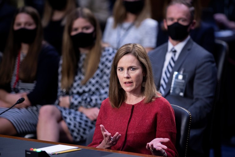 Trump's words haunt Amy Coney Barrett as she vows not to be a 'pawn' on ...