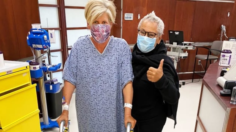 Three days after spinal surgery, Suze Orman was walking with a walker.