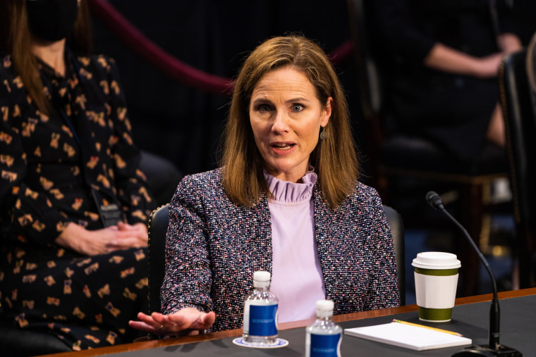 Image: Supreme Court nominee Amy Coney Barrett during the Senate Judiciary Committee hearing