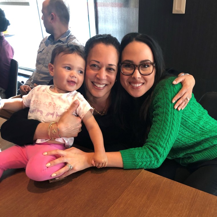 Meena Harris with her daughter and Aunt Kamala Harris.