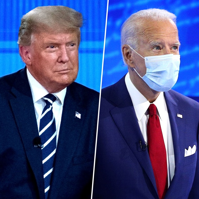 With drastically different tones, President Donald Trump and Democratic nominee Joe Biden appeared in dueling town halls Thursday. 