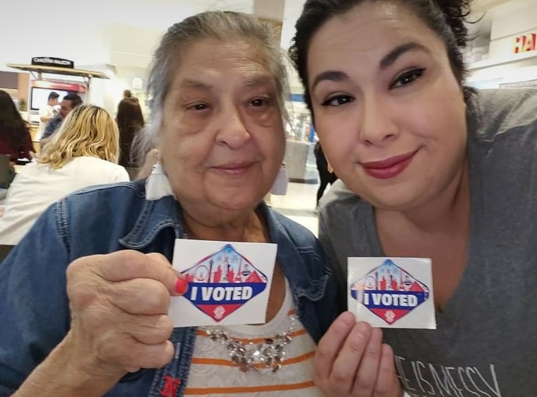 Petronila and Kenia after voting.