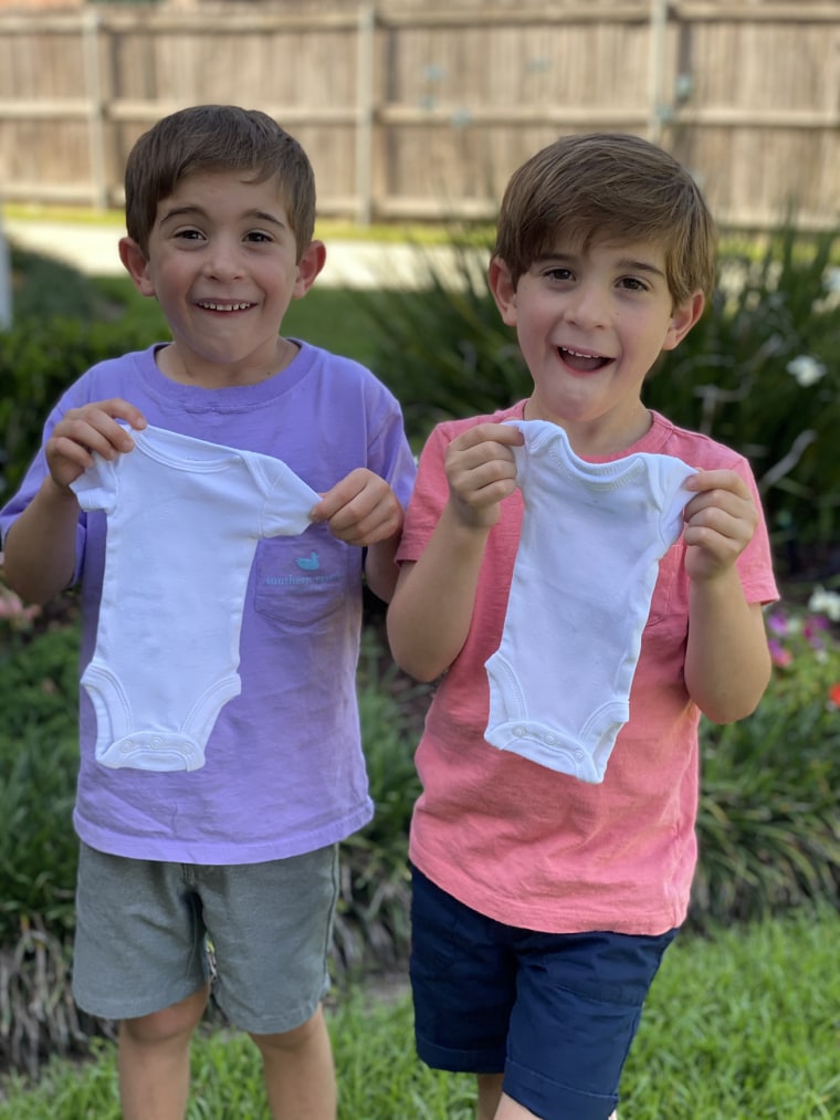 Identical twin brothers Grant and Cooper Credo welcomed identical twin sisters in September 2020.