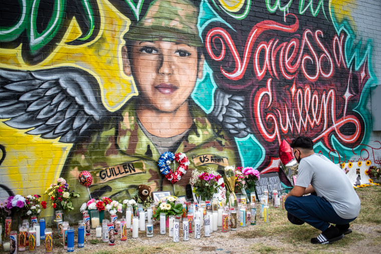 Image: Memorial Set Up In Austin For Murdered Fort Hood Soldier Vanessa Guillen
