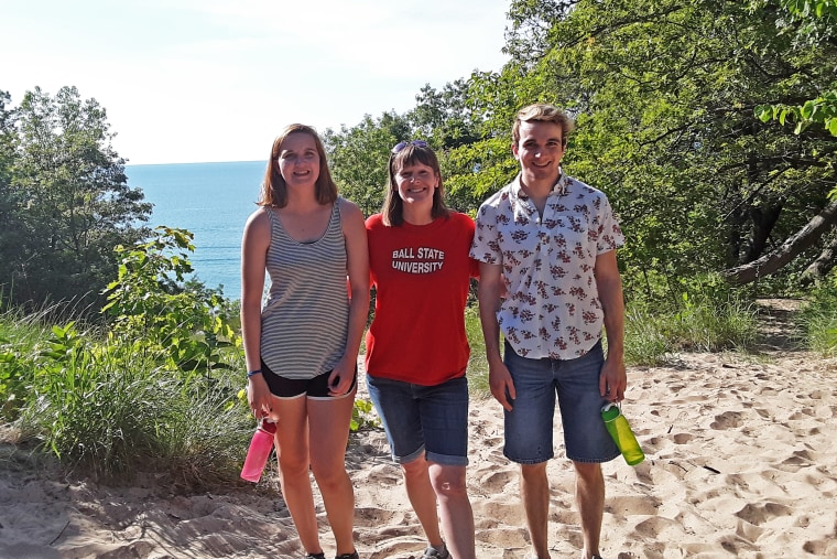 Laurie Evans with her children, Katelyn and Andrew.