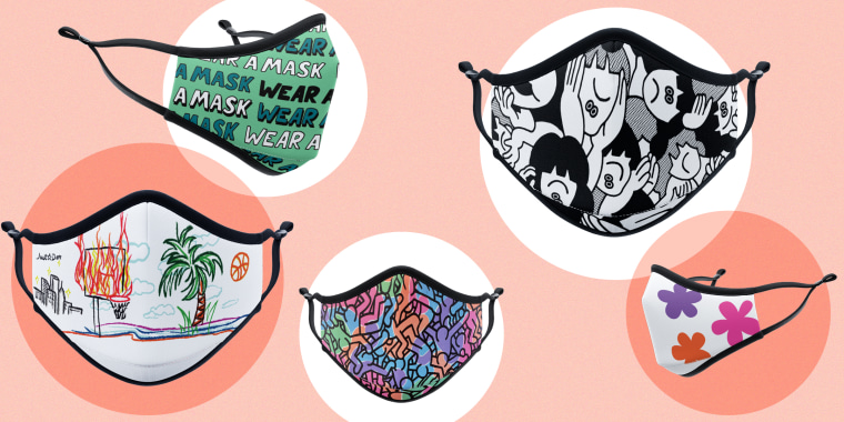 Vistaprint face masks by Just Don, Sophia Chang, Keith Haring, Face Oka and Lisa Perry.
