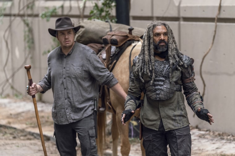 Khary Payton as Ezekiel, right, Josh McDermitt as Dr. Eugene Porter in AMC's "The Walking Dead."