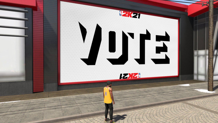 IMAGE: Voter education billboard in 'NBA 2K21'