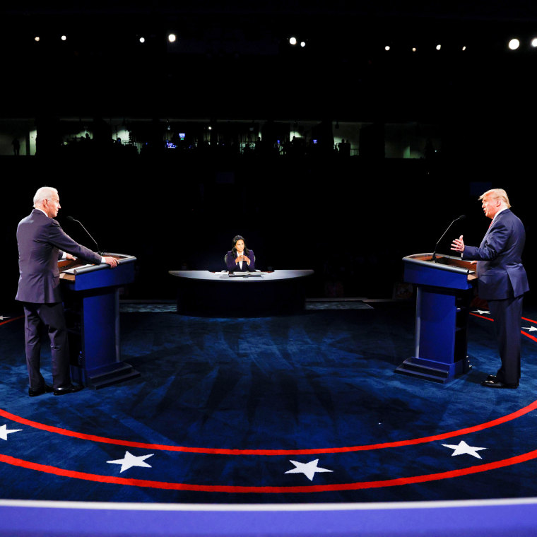 Image: U.S. President Trump and Democratic presidential nominee Biden participate in second debate in Nashville, tennessee