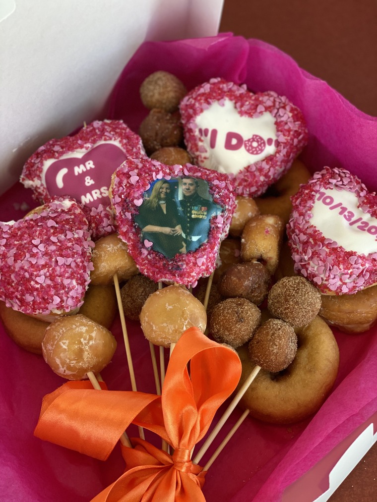 What wedding at Dunkin' wouldn't be complete with doughnuts?