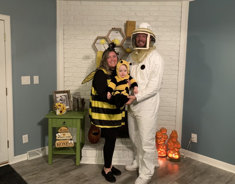 The Kirby family dressed as busy bees on TODAY