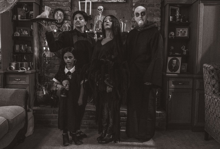 The Deli family dressed as the Adams family on TODAY