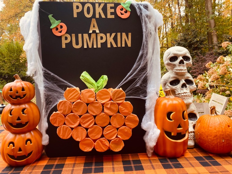 "Poke a pumpkin" is a fun twist on classic trick or treat.