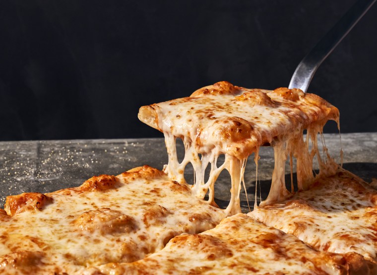 The cheese pizza includes "market tomato sauce and a blend of finely shredded fontina and mozzarella cheeses," the company said in a release.