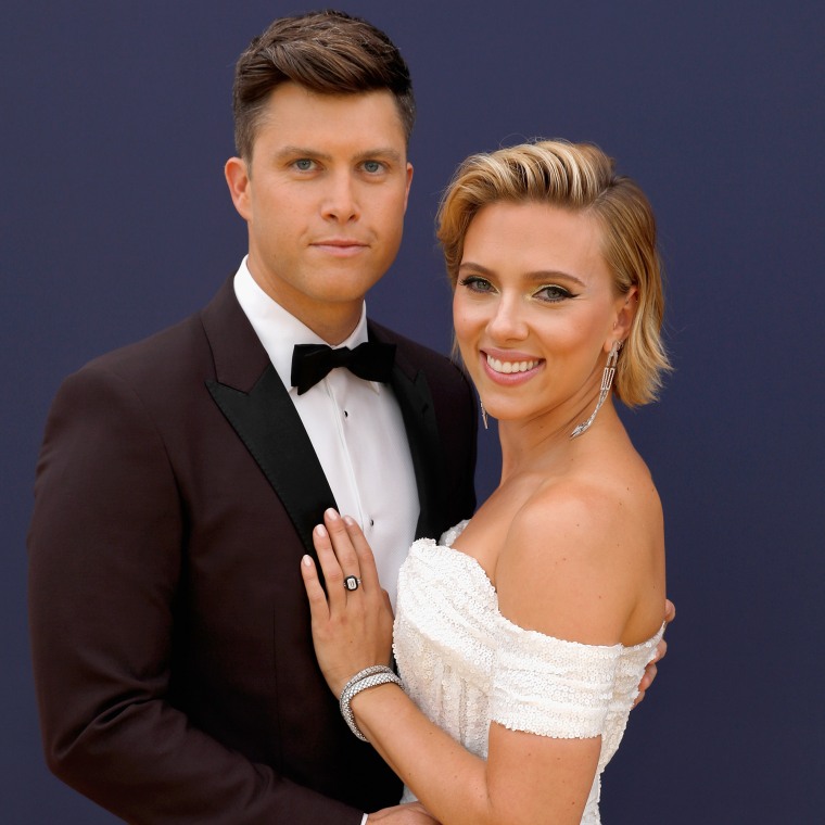 Scarlett Johansson and Colin Jost at 70th Annual Primetime Emmy Awards