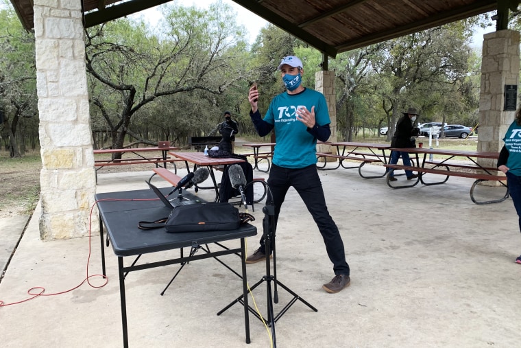 Beto O'Rourke in McAllister Park in San Antonio, Texas, on Oct. 27, 2020.