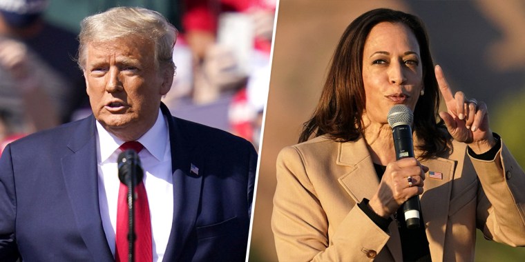 Both President Donald Trump and Sen. Kamala Harris, D-Calif., spoke at a campaign events on Oct. 28, 2020, in Arizona.